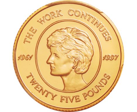 ｵﾙﾀﾞﾆｰ (Alderney) / ﾀﾞｲｱﾅ妃追悼5周年記念 25ﾎﾟﾝﾄﾞ金貨 2002年 KM28 / ﾌﾟﾙｰﾌ / 5th Anniversary Death of Princess Diana 25 Pounds Gold Proof