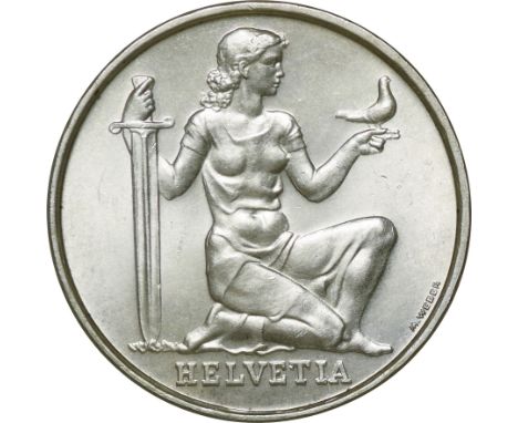 ｽｲｽ (Switzerland) / 軍事資金基金 5ﾌﾗﾝ銀貨 1936年 KM41 / 未使用 / Confederation Armament Fund 5 Francs Silver / UNC / 15.00g / 31.00mm / .