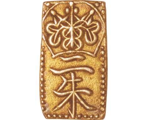 日本 (Japan) / 天保二朱判金(古二朱) 逆打 JNDA-古32 鋳造期間 天保3年～安政5年(1832～1858年) / 美 / Tempo 2 Shu-Ban-Kin (Ko 2 shu) Gold Mint Error JNDA09-4
