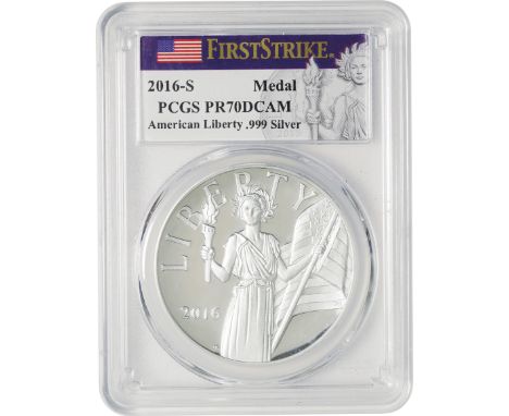 ｱﾒﾘｶ合衆国 (United States) / ｱﾒﾘｶﾝﾘﾊﾞﾃｨ 純銀ﾒﾀﾞﾙ 2016年(S) / ﾌﾟﾙｰﾌ / American Liberty Silver Medal Proof / PCGS PR70DCAM FIRST STRI