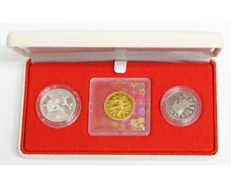 日本 (Japan) / 長野ｵﾘﾝﾋﾟｯｸ冬季競技大会(第2次) 金・銀･白銅貨3点ﾌﾟﾙｰﾌｾｯﾄ 平成9年(1997年) JNDA05-20 / ﾌﾟﾙｰﾌ / Nagano Olympic Series II Gold, Silver and