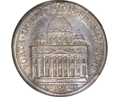 ﾊﾞﾁｶﾝ教皇領 (Papal States) / ｲﾝﾉｹﾝﾃｨｳｽ11世 1ｽｸｰﾄﾞ銀貨 1677年 D4088 KM399 / 美 / Innocentius XI 1 Scudo Silver / VF / 31.59g / 約44.00m