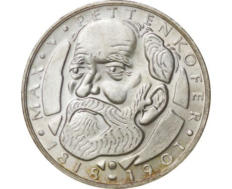 西ﾄﾞｲﾂ (West Germany) / 各著名人生誕記念貨 7種揃 / 未使用 / Birth Anniversary 7-Coin / UNC / (1)ﾏｯｸｽ･ﾌｫﾝ･ﾍﾟｯﾃﾝｺｰﾌｧｰ生誕150周年 5ﾏﾙｸ銀貨 1968年 KM12