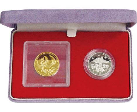 日本 (Japan) / 天皇陛下御在位10年記念 金・白銅貨2点ﾌﾟﾙｰﾌｾｯﾄ 平成11年(1999年) JNDA05-26 / ﾌﾟﾙｰﾌ / The 10th year of the Emperor on the throne Gold an