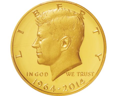 ｱﾒﾘｶ合衆国 (United States) / ｹﾈﾃﾞｨ1/2ﾄﾞﾙ貨発行50周年記念 1/2ﾄﾞﾙ金貨 2014年(W) KM587 / ﾌﾟﾙｰﾌ / John F. Kennedy Half Dollar 50th Anniversary