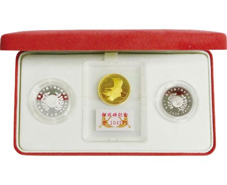 日本 (Japan) / 皇太子殿下御成婚記念 金・銀・白銅貨3点ﾌﾟﾙｰﾌｾｯﾄ 平成5年(1993年) JNDA05-12 / ﾌﾟﾙｰﾌ / The Wedding of His Imperial Highness The Crown Prin