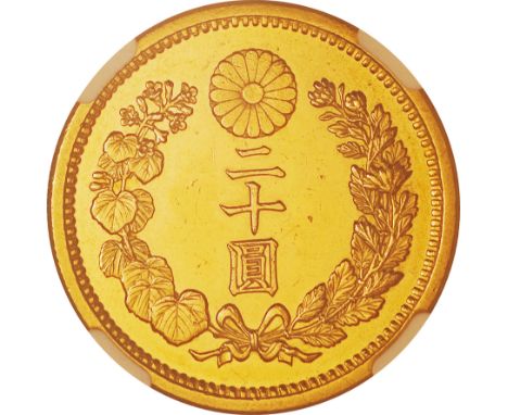 日本 (Japan) / 新20円金貨 明治30年(1897年) JNDA-近6 / 美/極美 / New type 20 Yen Gold JNDA01-6 / VF/EF / NGC UNC DETAILS SURFACE HAIRLINES /