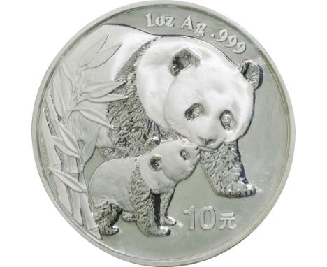 中国 (China) / ﾊﾟﾝﾀﾞ図 10元銀貨 2004年 KM1528 / 未使用 / Panda 10 Yuan Silver / UNC / 31.10g / 40.00mm / .999