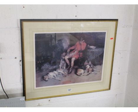L/E print - Man & dogs