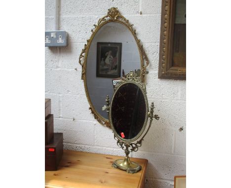 Metal framed wall mirror & swing mirror