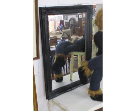 Black framed & bevelled glass wall mirror