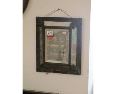 Old metal wall mirror