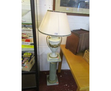 Fancy table lamp on pedestal base