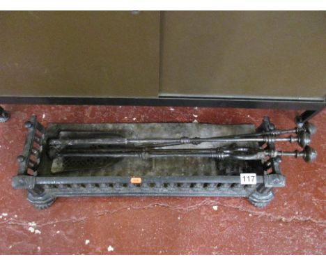 Iron fire surround & companion set