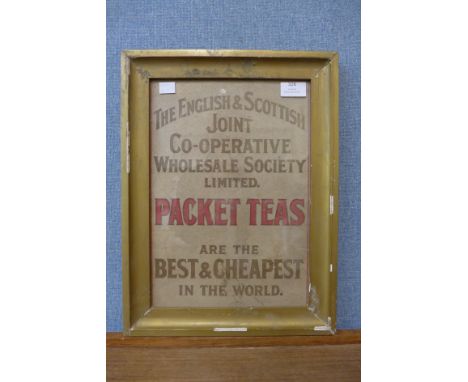 An English &amp; Scottish Co-Operative, Packet Tear advertising print, framed 