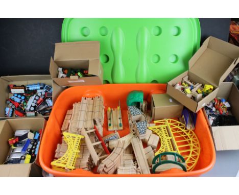 Large collection of children's' toys to include Brio wooden railway track, trains, tender and accessories, 20 x Thomas the Ta