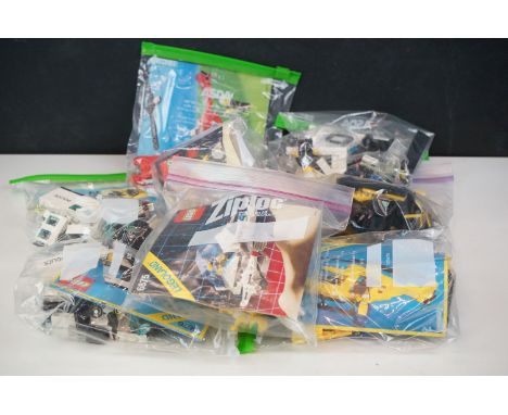 Nine bagged Lego sets, to include 6875 Hovercraft, 6697 Rescue-I Helicopter, 2 x 6676 Mobile Command Unit, 6657 Fire Patrol C