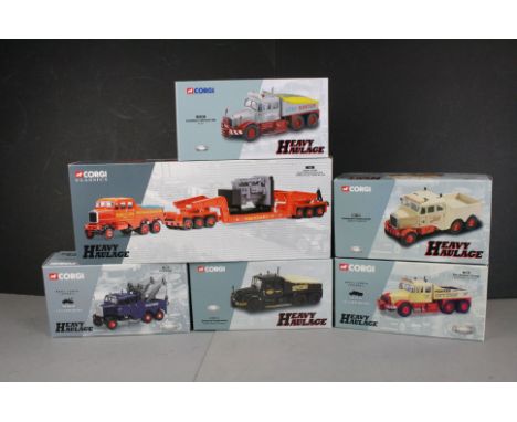Seven boxed 1:50 Corgi Heavy Haulage diecast models to include CC12301 Scammell Contractor - United Heavy Transport, 17502 Pi