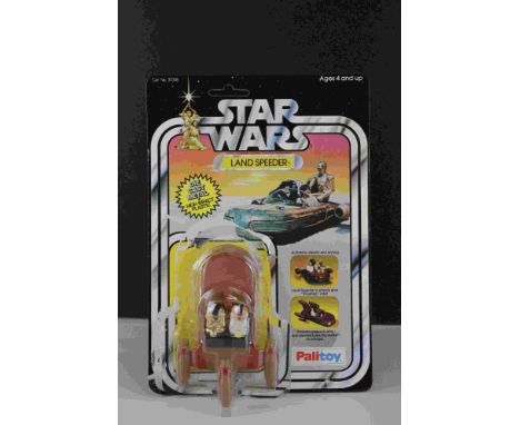 Star Wars - Palitoy diecast Land Speeder with original unpunched backing card, has been removed but comes complete with bubbl