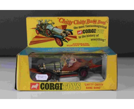 Boxed Corgi 266 Chitty Chitty Bang Bang diecast model complete with all 4 x figures, diecast good with some bonnet wear, box 