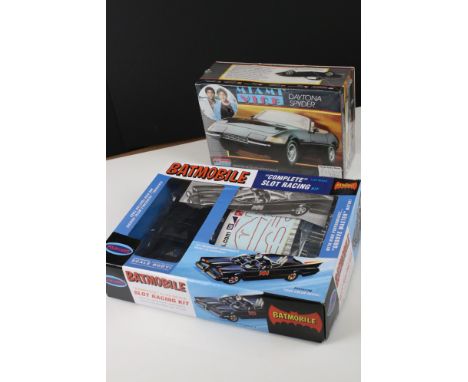Two boxed tv and film related plastic model kits to include Monogram 1:24 scale Miami Vice Daytona Spider (factory sealed) an