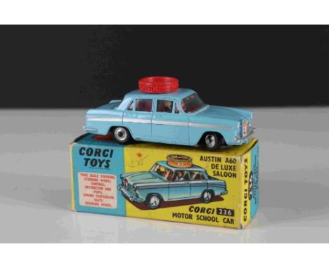 Boxed Corgi 236 Austin A60 De Luxe Saloon Motor School Car diecast model, diecast gd overall with some paint wear, fair - gd 