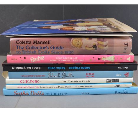 Group of hardback and paperback books relating to dolls to include Barbie, Sasha, etc plus a Sasha Do It Yourself Clothing fo