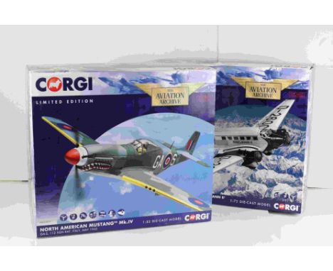 Two Boxed ltd edn Corgi The Aviation Archive to include 1:72 AA36909 Junkers Ju52/3m D-2600 'Immelmann II' and AA34409 North 