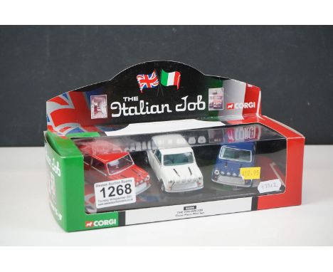 Boxed Corgi The Italian Job 05506 Three Piece Mini diecast model set, gd 
