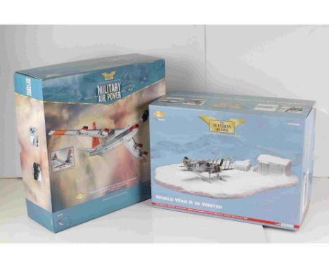 Two Boxed ltd edn Corgi The Aviation Archive to include 1:72 AA36204 J-8 Gladiator with Ski's and Diorama - 284/F Royal Swedi