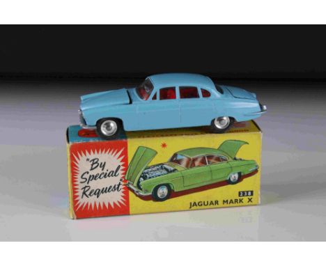 Boxed Corgi By Special Request 238 Jaguar Mark X diecast model in pale blue with red interior, silver hubs, diecast excellent