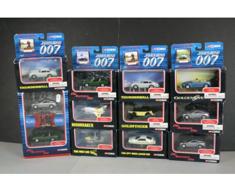 11 Boxed Corgi James Bond 007 diecast models to include 4 x Die Another Day, You Only Live Twice, Moonraker, The Spy Who Love