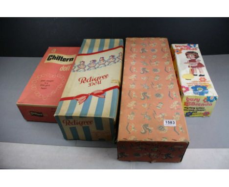 Four boxed mid 20th C dolls to include Battery Operated Busy Brenda, Pedigree, Chiltern and another in Spanish costume 