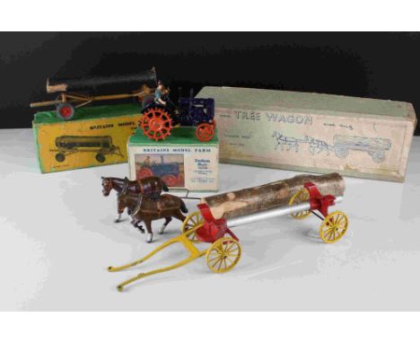 Three boxed farming models to include 2 x Britains (127F Fordson Major Tractor &amp; 129F Timber Trailer) and Chabens Series 
