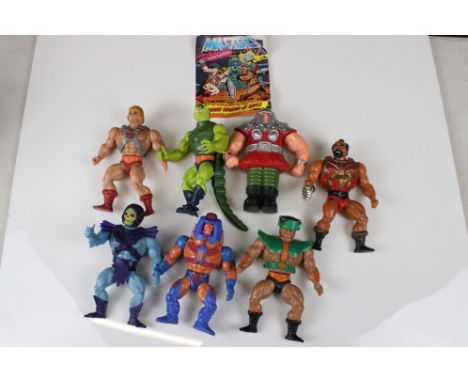 Seven Mattel Masters Of The Universe figures to include He-Man With Chest armour, Skeletor with Belt and Chest Armour, Man-E-