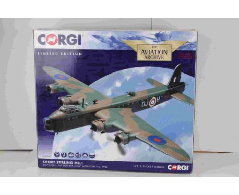 Boxed ltd edn 1:72 AA39502 Corgi The Aviation Archive Short Stirling Mk.1 BF372, OJ-H, 149 SQN RAF, F/SGT Middleton V.C 1942,
