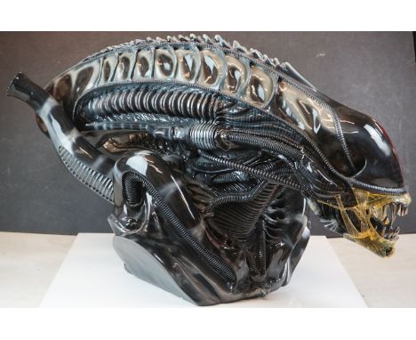 Boxed Sideshow Collectibles 1:1 scale H R Giger Alien Warrior bust, appearing in excellent condition, box measuring 97cm x 61