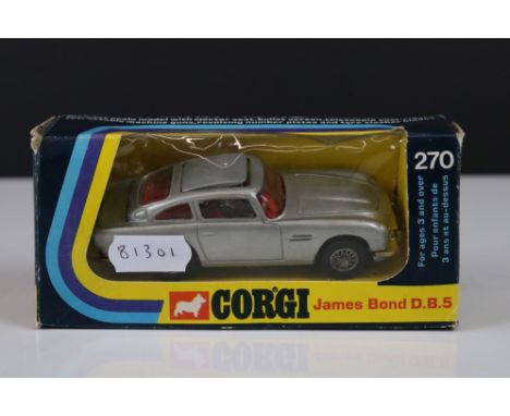 Boxed Corgi 270 James Bond 007 Aston Martin diecast model, diecast vg, with 2 x assassin figures, secret instructions, gd box