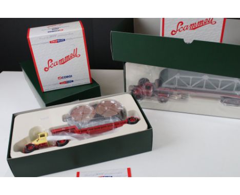 Two boxed Premium Edition Corgi diecast models to include CC10703 Scammel Highwayman Low Loader &amp; Cable Drum Load Pointer