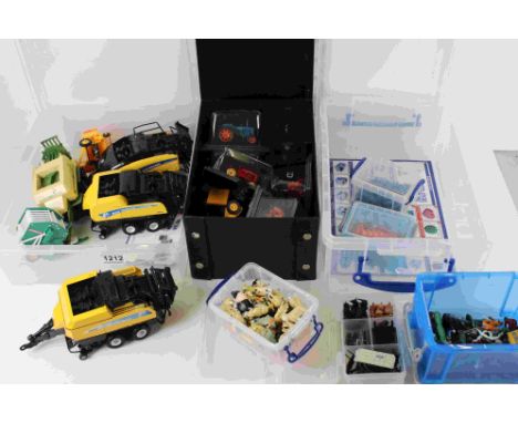 Quantity of farming items to include boxed diecast tractor models, animals, accessories and diecast models (three boxes)