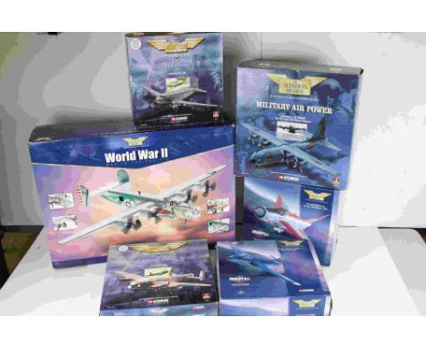 Six boxed Corgi Aviation Archive models to include 1:72 49401 EE Lightning F1A 56 sqn 'FireBirds' 1962, 1:72 ltd edn AA32701 