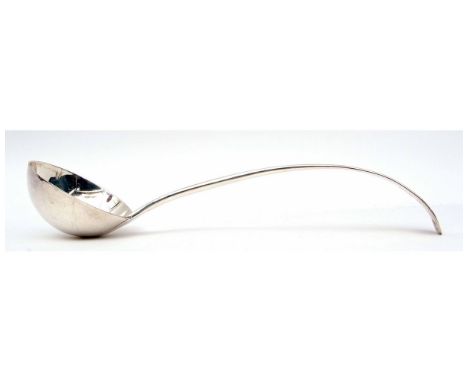 Late Victorian heavy soup ladle in Old English pattern with circular bowl, London 1898 by Joshua Williams &amp; Co (George M 