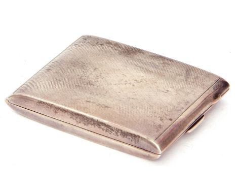 George V vesta case of hinged rectangular form with engine turned decoration, push in catch and thumb piece, 6 x 4.5cm, Birmi