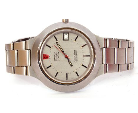 Gent's second quarter of 20th century stainless steel cased Omega Seamaster Chronometer, Electronic f300 Hz with luminous han