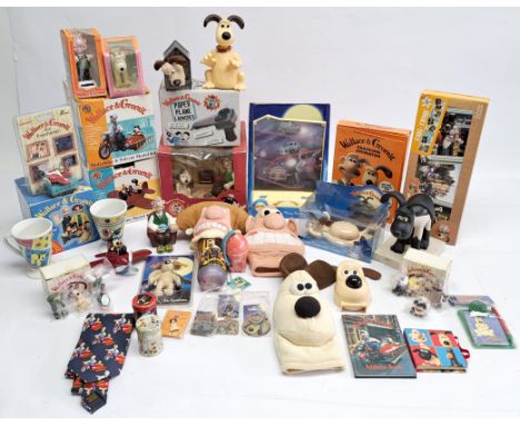 Quantity of Wallace &amp; Gromit related collectables, to include Airfix plastic model kits (unmade, contents within sealed b