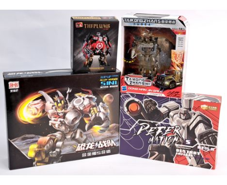 Japanese Transformer style toys x4, to include Toy House Factory THFPLUMB THF-02 Deformation Model, BMB Dino Force Robot Team