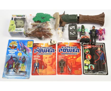 Quantity of carded and loose action figures and similar, to include Mattel Captain Power figures within Excellent sealed pack