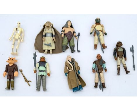 Kenner Star Wars vintage complete 'Jabba Goons' inc Nikto, Ree-Yees, Weequay, Klaatu, 8D8, Rancor Keeper in similar lot. Cond