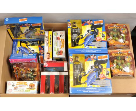 Assortment of sealed boxed action figures & toys including Transformer 'Jousters', Mattel Batman & Knight Runner (x4), Moshi 