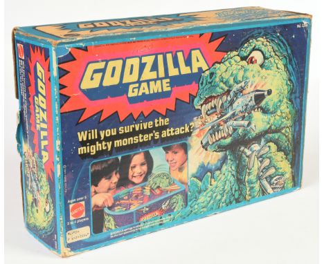 Mattel Godzilla Game, Good Plus, incomplete, within Good to Good Plus opened packaging. See photo.&nbsp;